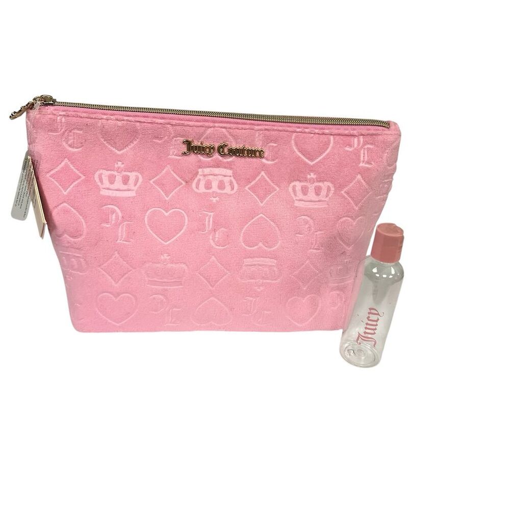 Juicy Couture Pink Velour 2-Piece Beauty Bag Set